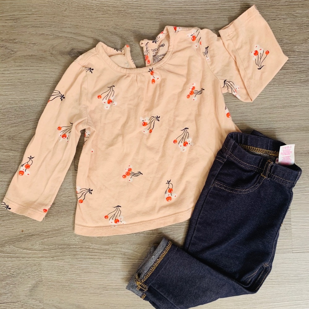 Light pink, cherry blouse.
